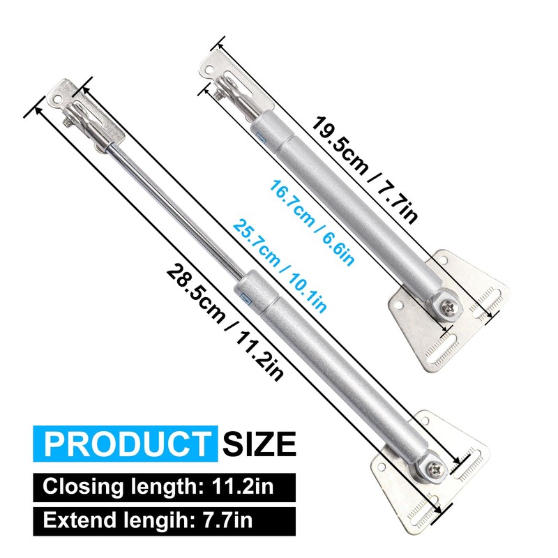 Biugaaufai 4 Pack 8 inch Gas Struts Cabinets Hinge with