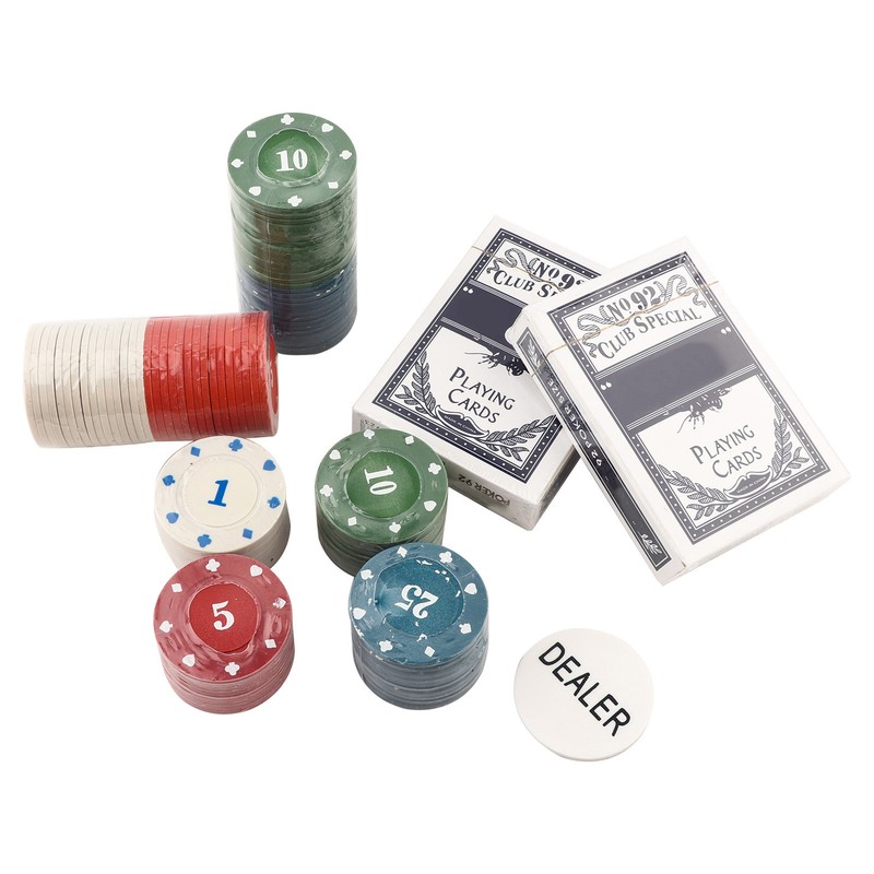 100PCS Poker Chips Cards with Portable Carrying Case for Texas
