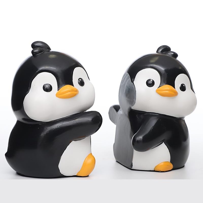 Set of 2 Cute Hug Penguins Bookends Decorative, Unique Bookends