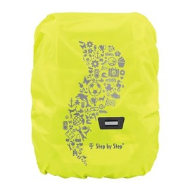 Step by Step Rain/Safety Cover - Reflective - Fits All School Bags and Satchels - Protects from Rain and Dirt, neon yellow, Safety-oriented