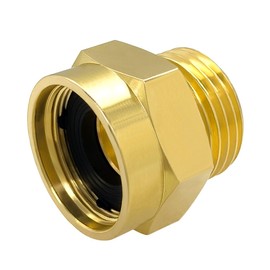Hooshing Hose Bib Adapter 1-1/16" Fine Thread Female to 3/4 GHT Male Brass Garden Hose Connector Compatible with Arrowhead Brand Hose Bibs