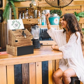 Optyuwah Wooden Suggestion Box, Name Plate Letter Box with Newspaper Compartment, Lockable Post Boxes, Brown Post Box, Ballot Box, Suggestion Box, Cummerkasten Donation Box