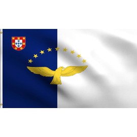 DMSE Azores Portuguese Autonomous Region of The Azores Flag 2X3 Ft Foot 100% Polyester 100D Flag UV Resistant (2'X3' Ft Foot)