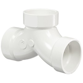 Spears P327 Series PVC DWV Pipe Fitting, 1/4 Bend, Tee, 1-1/2" Hub