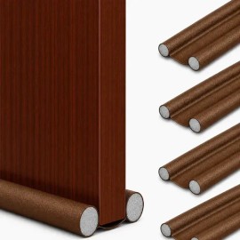 Juego Guardapolvo 4pzs Bilateral 96cm Para Puerta Ajustable Impermeable Cubre Polvo Evita Insectos Frío Aire Burlete Aislante Recortable Cafe