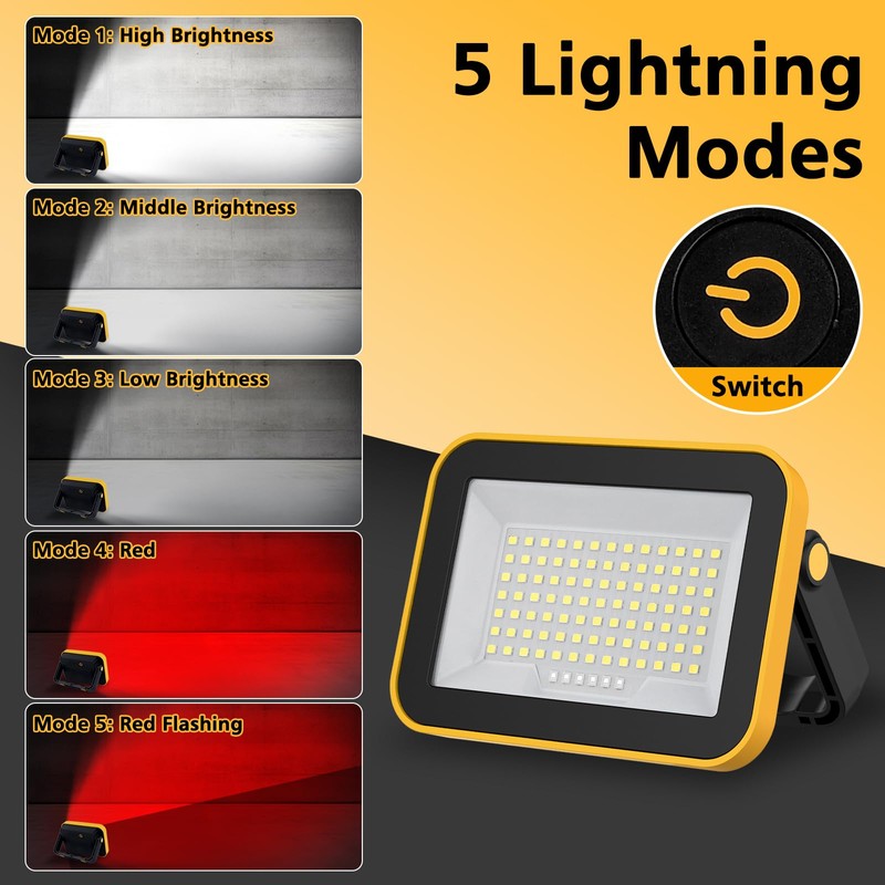 2 Pack Portable LED Work Light with Stand, T-SUNUS Super