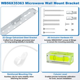 BigHead WB56X35363 Microwave Mounting Plate/Bracket Assembly Replacement for GE Microwave Oven | Includes Column Level & WB02X35527 Screws | Replaces AP6986668 PS16216996 WB56X10669