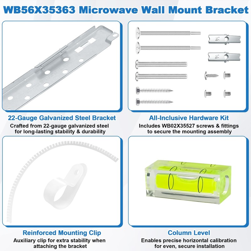 BigHead WB56X35363 Microwave Mounting Plate/Bracket Assembly Replacement for GE Microwave