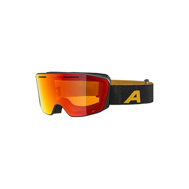 ALPINA Nendaz Q-Lite Mirrored, Contrast-Enhancing OTG Ski Goggles with 100%