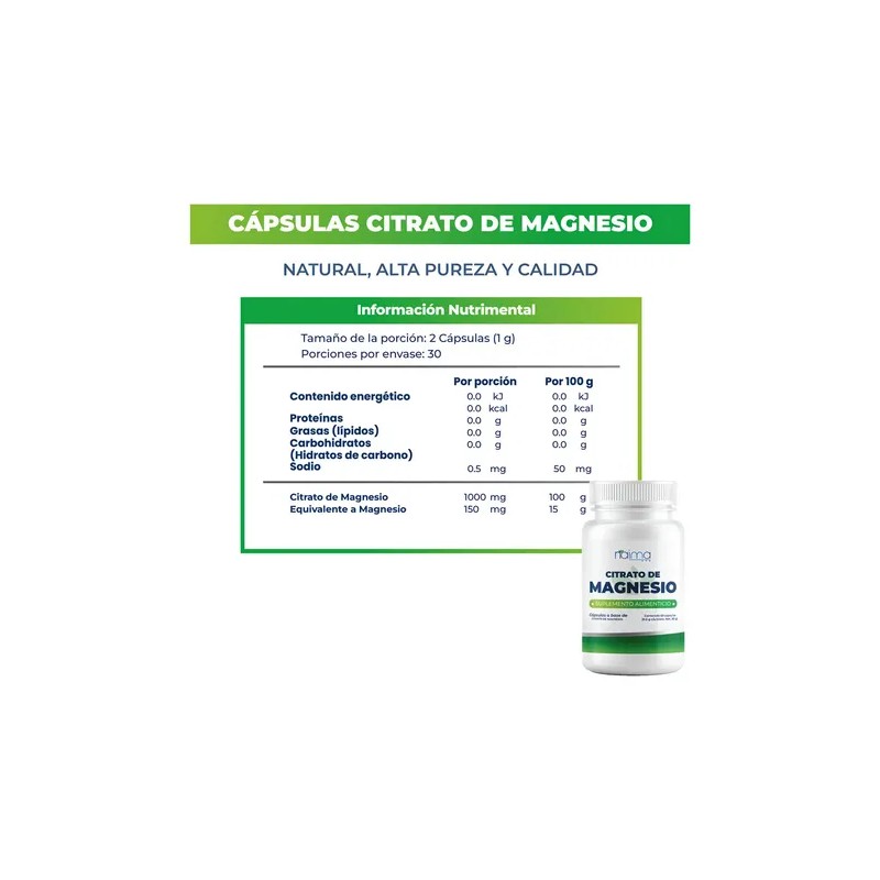Citrato Magnesio Potasio 120 Cápsulas