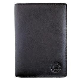 Frédéric Johns - Large Leather Wallet - Extra 24 Card Slots - Wallet - Genuine Leather - ID Case - (Black1), Black (black 1), Classic