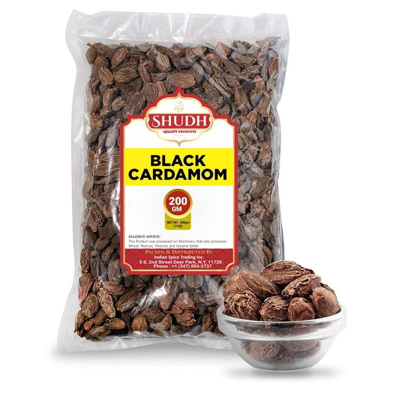 SHUDH Black Cardamom Pods 200 GM | Whole Kali Elaichi