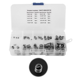 Health Gear Thread Repair Wire Insert Kit, 60Pcs Wire Screw Sleeves, 304 Stainless Steel Thread Repair Insert Assortment Kit