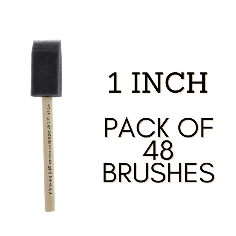 Jen Manufacturing Poly Foam Brush - 1 Inch (Pack of