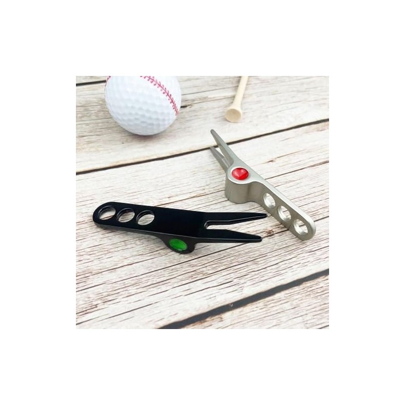 Posoto Golf Divot Tools with 50 Fluorescent Tees - Dual
