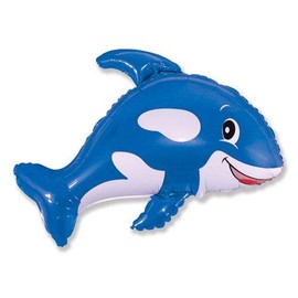LA Balloons 901630-BLU Friendly Whale-Blue, 35"