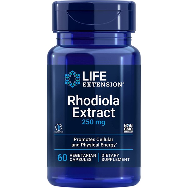 Life Extension Rhodiola Extract (3% Rosavins) 250 Mg, 60 Vegetarian Capsules (Packaging May Vary)