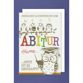 Graduation Card Wise Owls Congratulations Foil Print 16 x 11 cm