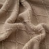 battilo Knit - Manta Decorativa con patrón de Diamante, Beige,