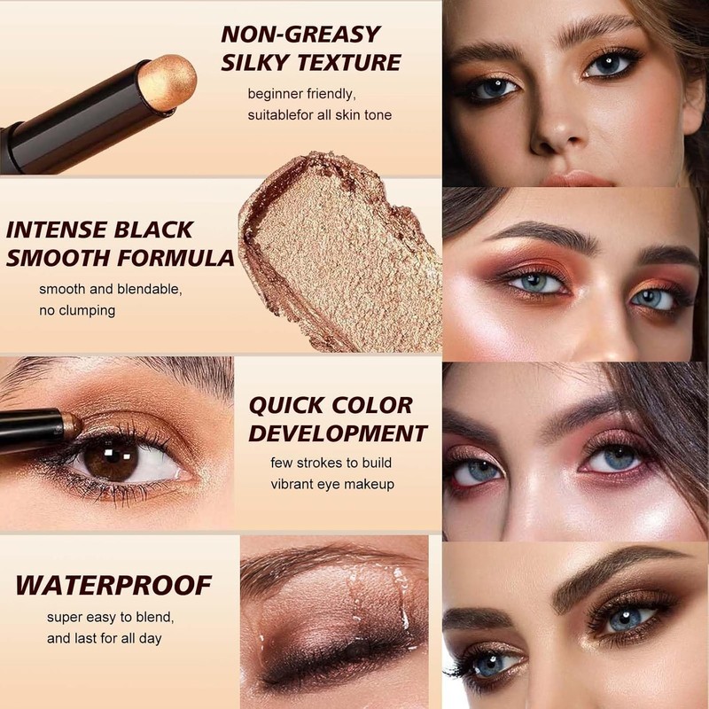 Light Taupe Nude Eyeshadow Stick Matte Eyeshadow Pencil Makeup, High