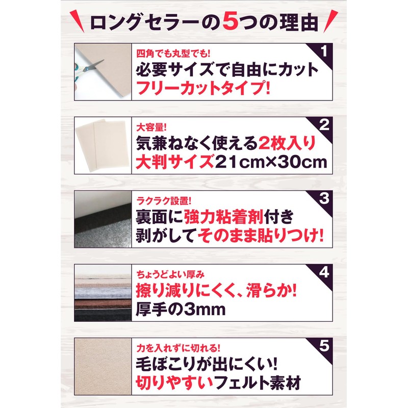 Ricce Scratch Protection Large Felt Free Cut 2-Piece Set (3mm