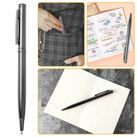TIESOME Business Metal Ballpoint Pen, Luxury 0.5mm Ball Point Pens with 2 Pcs Ink Refills Twist Rollerball Pens Handwriting Gel Pens Gift Pen For Colleagues Family(Gray)