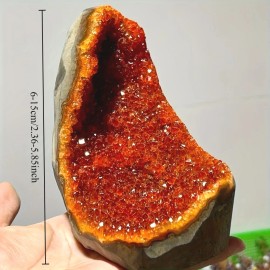 Crystal Freeform Anniversary Healing Crystal Gift Orange Crystal Geode Rocks Quartz Mineral ClusterColor: Orange Crystal Quartz, Size: 3000-3500g/6.6-7.7lb