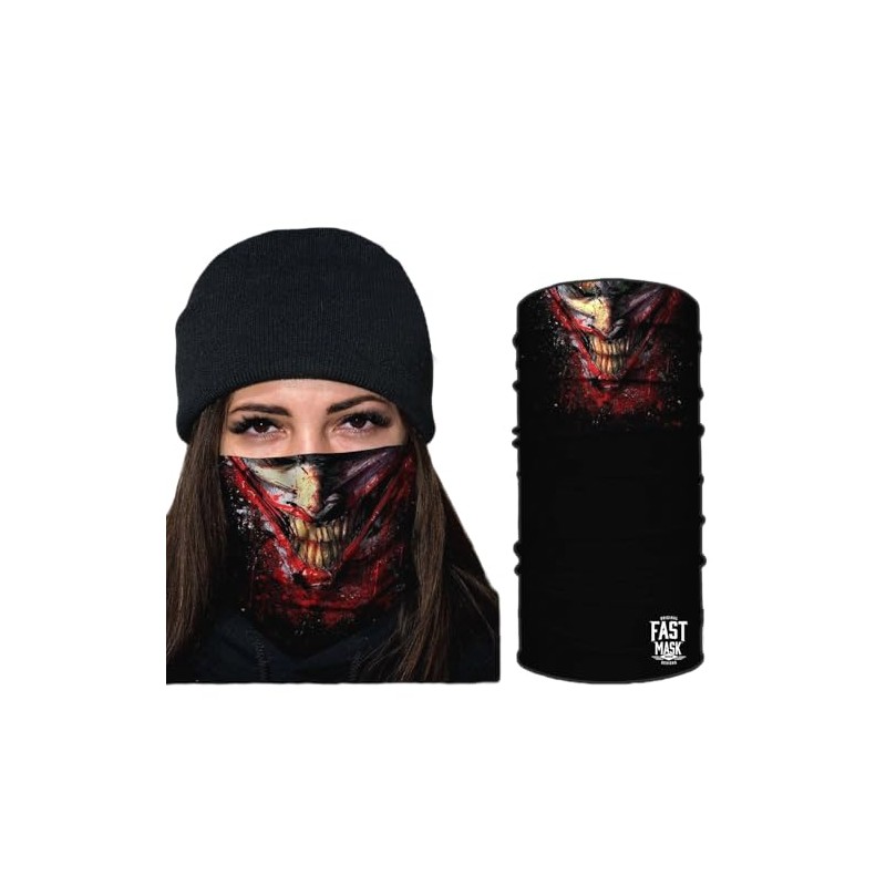 Live Fast Gear Neck Gaiter Tubular Bandana, Black Polyester Microfiber,