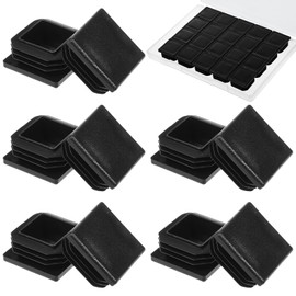 20 Stück Lamellenstopfen für Vierkantrohre 30mm x 30mm Kunststoff Rohrstopfen Fußkappen Quadratisch Stuhlbeine Endkappen für Stühle Tische Regale Sofas Metallprodukte (Schwarz)