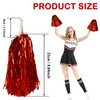 Lovecheer 24PCS Red Pom Poms Cheerleading Fluffy Metallic Cheer Pom