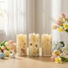 Eywamage Fiber Optic Flameless Pillar Candles with Remote Set of
