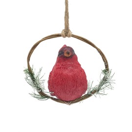 Cardinal Christmas Ornament- Cardinal on a Branch Christmas Tree Ornament- Hanging Figurine Ornament Christmas Decoration