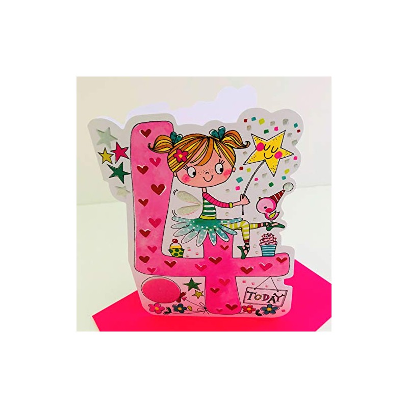 Rachel Ellen Girl Age 4 Today Fairy Birthday Card