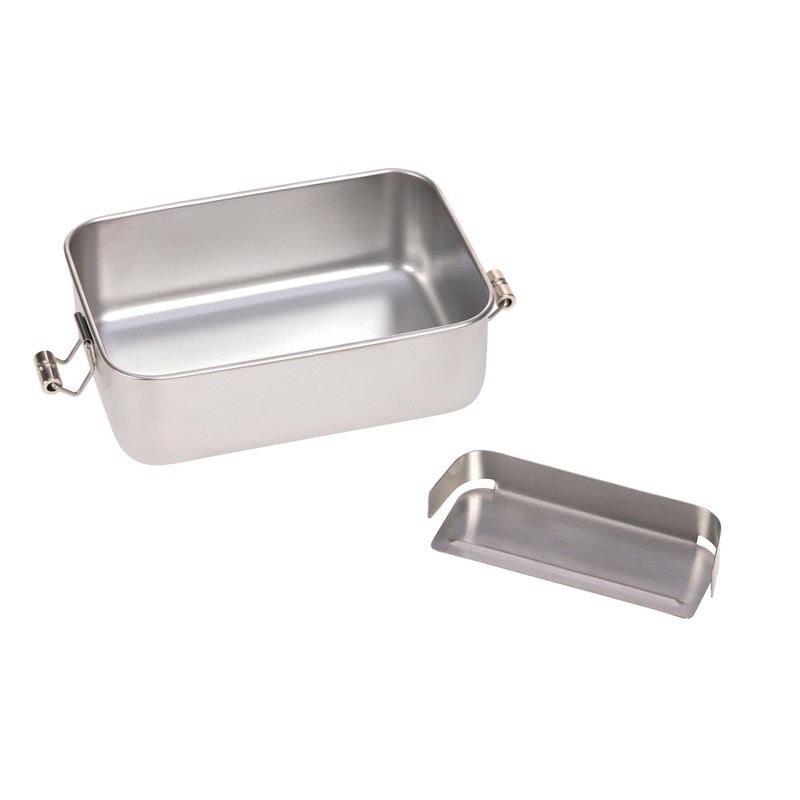 LÄSSIG Children's Lunch Box Stainless Steel and Bamboo Breakfast Box