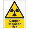 V Safety Danger Radiation Risk Warning Sign - 150mm x