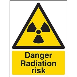 V Safety Danger Radiation Risk Warning Sign - 150mm x 200mm - 1mm Rigid Plastic