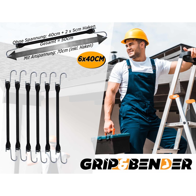 Tensioning Rubber Set (6 x 40 cm) Black Expander EPDM