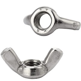 FASTON Wing Nuts M8 American Shape Stainless Steel A2 V2A (Pack of 10) Similar to DIN 315 Angled Wing Nuts