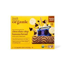 Good & Gather 24ct Organic Chocolate Chip Banana Bread Whole Grain Baked Bar  - Good & Gather™