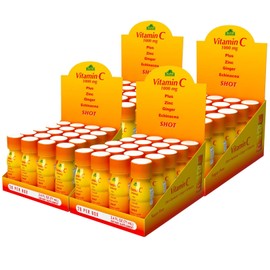 ALFA VITAMINS Vitamin C Shot 1000MG 20 Pack Immunity Booster with Zinc, Ginger, & Echinacea - Protect Your Immunity Orange Flavor - 2.4 FL Oz Bottle - 4 Pack