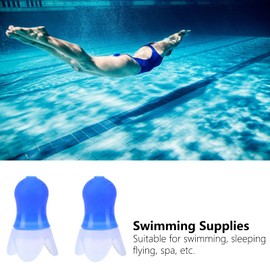 Soft Moldable Silicone Putty Ear Plugs, Waterproof Reusable Swimming Waterproof Earplugs Flying Noise Reduction Silicone Ear Plug with Black Sealing Bottle (Blue earplugs + Black Bottle)