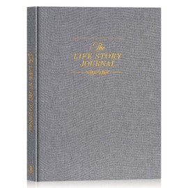 Lanpn Memory Diary for Grandparents Fathers, Legacy Journal Family Tree Memory Book, Life Story Memory Keepsake Guided Journal, Write Your Biography, Gifts for Grandpa Grandma, Grey