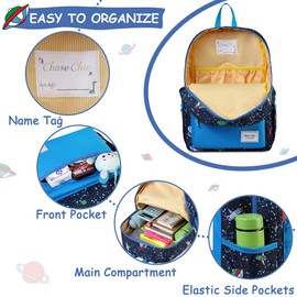 Kids Backpack,ChaseChic Lightweight Preschool Backpacks with Chest Strap (Space)