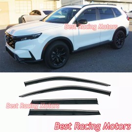 BestRacingMotors For 2023-2025 Honda CR-V JDM Style Side Window Visors w/ Stainless Steel Trims