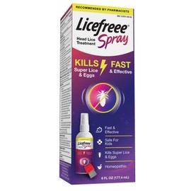 Licefreee Spray! Head Lice Treatment for Adults and Kids - Includes Professional Metal Nit and Lice Comb, 6 Fluid Ounce
