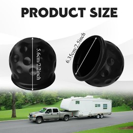 HQRNYP 4PCS Trailer Ball Cover, Trailer Hitch Covers, 2-Inch Rustproof Rubber Car Towing Hitch Protection Cap, Universal Car Accessories Dustproof Tow Ball Sleeve Cap for RV Truck Boat (Black, 4PCS)