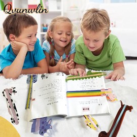 Qvunwlin 7 PCS Guided Reading Strips Bookmark, Animal Highlight Colored Overlays Bookmark Read Strips Trackers, Children's Reading Aid Bookmark for Children Teacher Dyslexia People