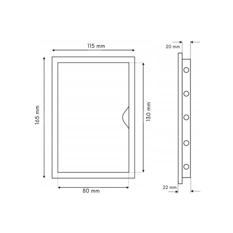 Plastic Inspection Door, 115mm x 165mm, Graphite Access Panel, ABS