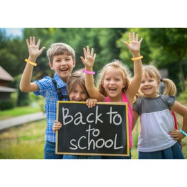 Moon Boat 100PCS Back to School Gifts for Students Wristbands Bulk: First Day of Class Kids Party Favors Welcome Classroom Stuff Supplies Decorations