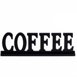 LifeLAZA Coffee Sign, Coffee Bar Decor, Freestanding Distressed Wood Block Letters, Coffee Station Signs for Kitchen Decor, Rustic Farmhouse Coffee Bar Accessories